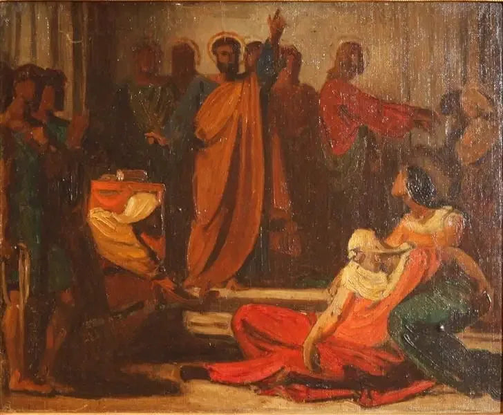 La Mort de Saphira - Léon Bonnat image 1 reproduction artisanale de tableau