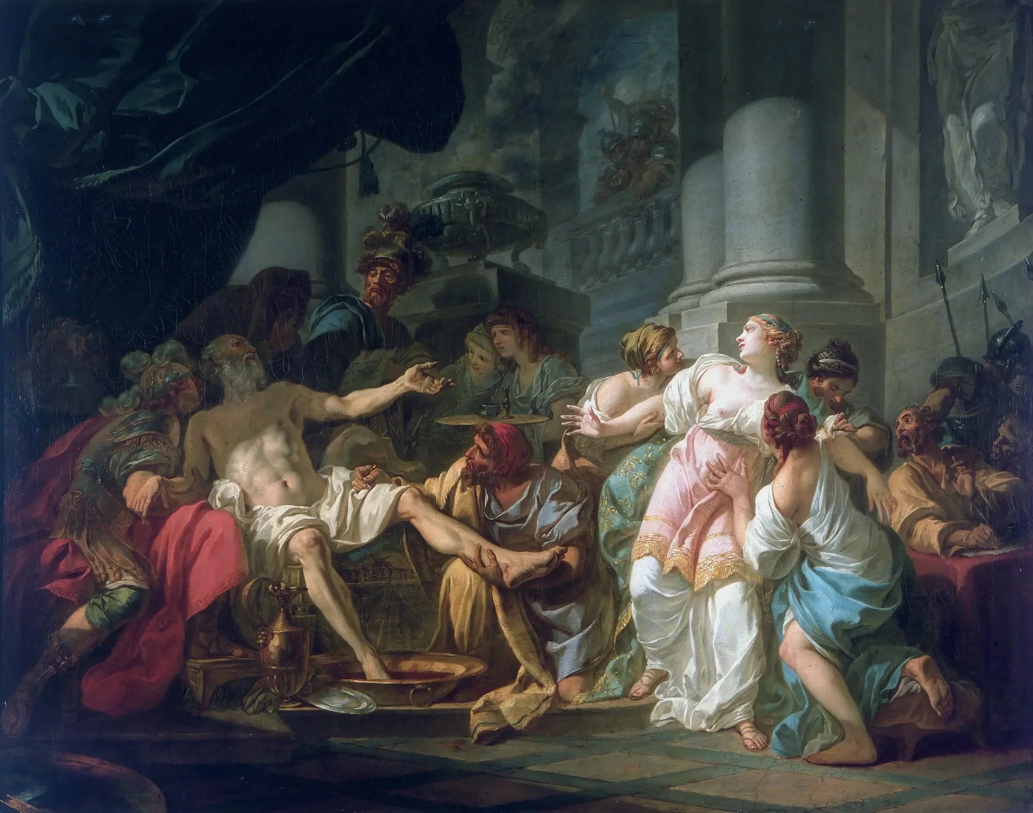 La Mort de Sénèque - Jacques-Louis David image 1 reproduction artisanale de tableau