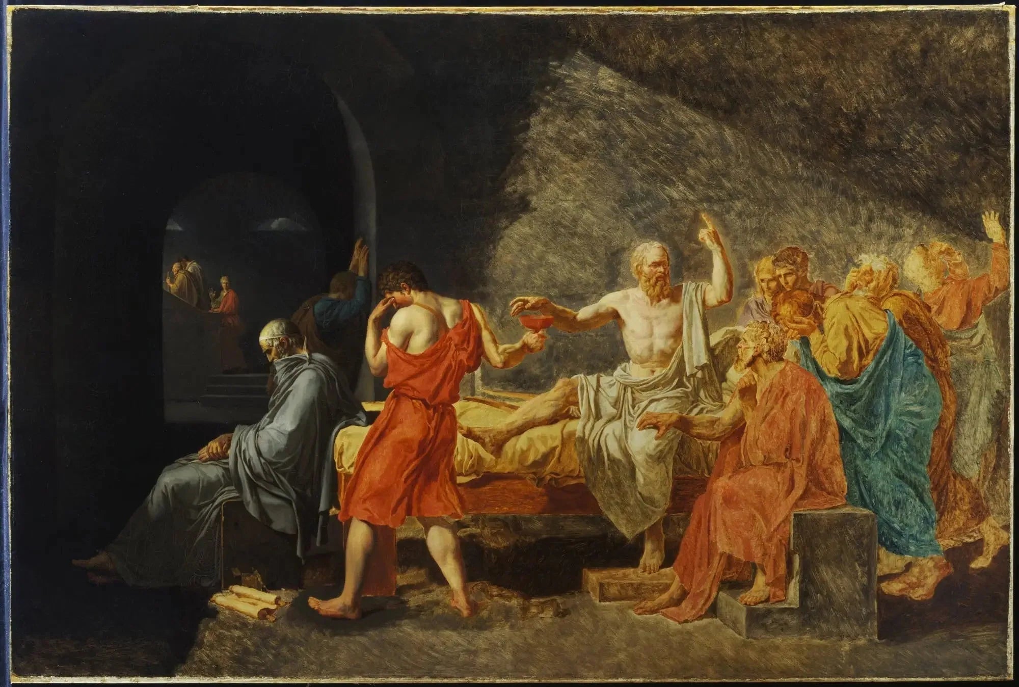 La mort de Socrate - Jacques-Louis David image 1 reproduction artisanale de tableau