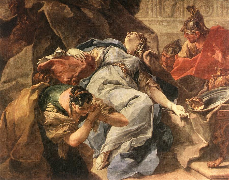 La Mort de Sophonisbe - Giovanni Battista Pittoni image 1 reproduction artisanale de tableau