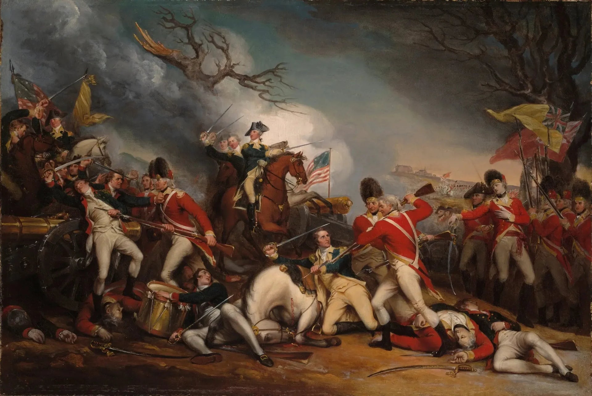 La mort du général Mercer à la bataille de Princeton, le 3 janvier 1777 - John Trumbull image 1 copie peinte à la main à l’huile
