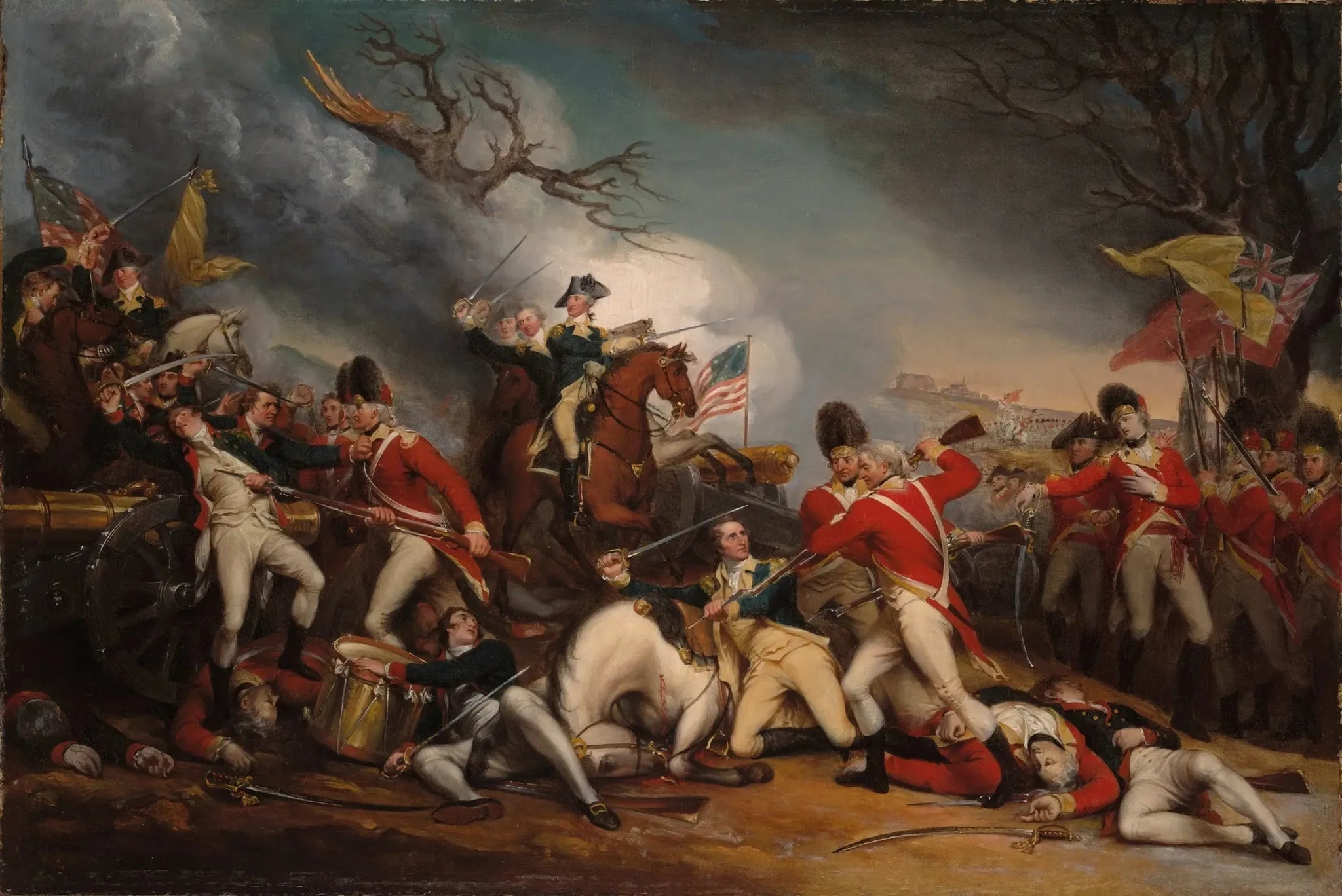 La mort du général Mercer à la bataille de Princeton, le 3 janvier 1777 - John Trumbull image 1 copie peinte à la main à l’huile