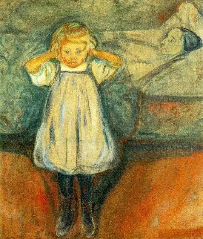 La Mort et l'Enfant - Edvard Munch image 1 copie peinte à la main à l’huile
