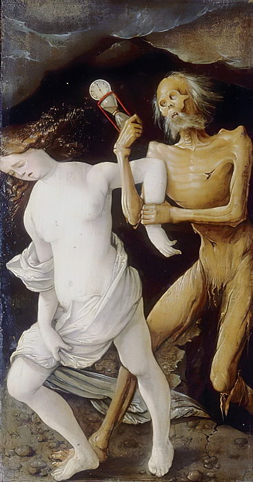 La mort poursuit une jeune fille - Hans Baldung Grien image 1 copie de tableau peinte à la main