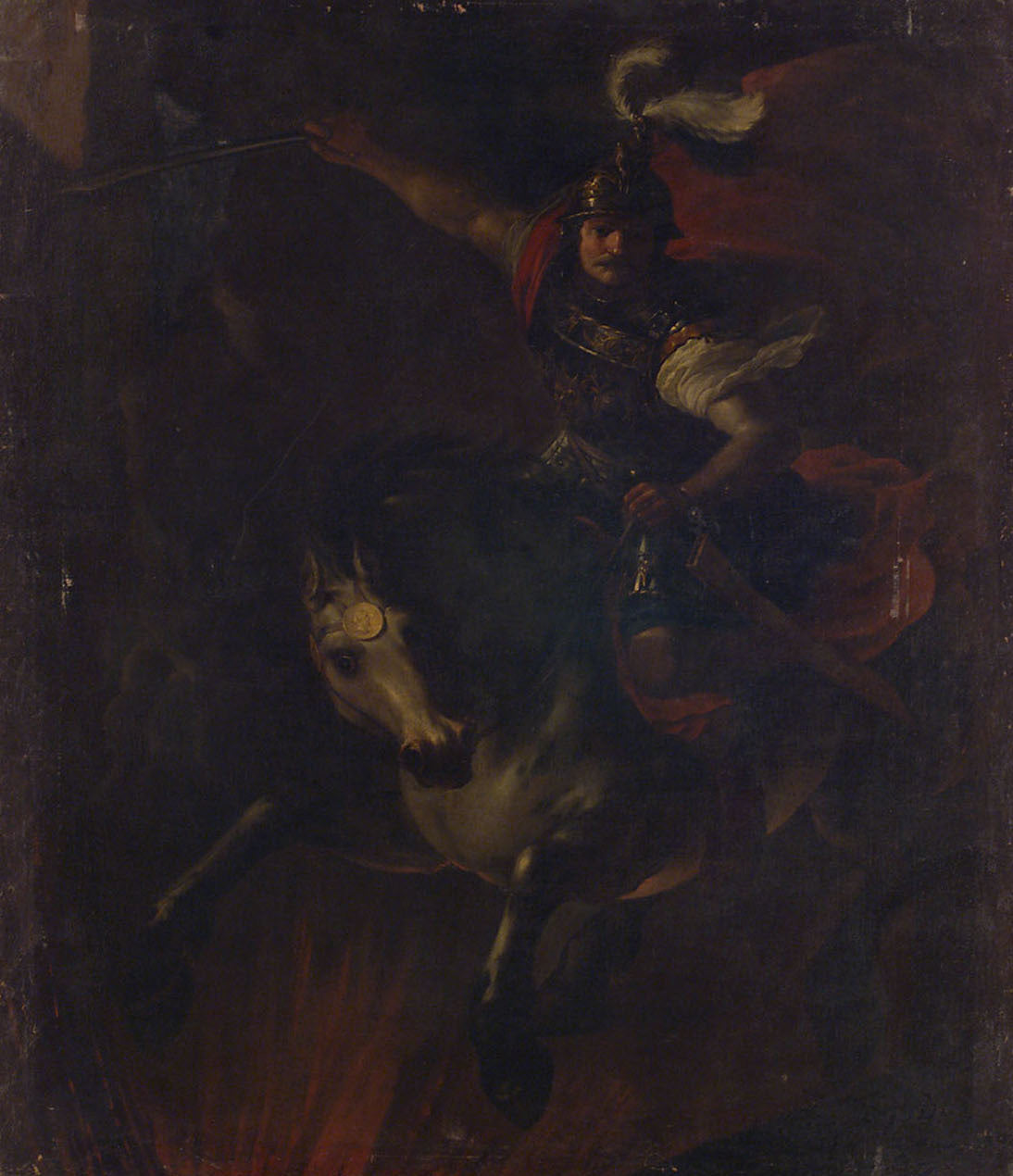 La mort sacrificielle de Marcus Curtius - Johann Heinrich Schönfeld image 1 reproduction de peinture à l’huile