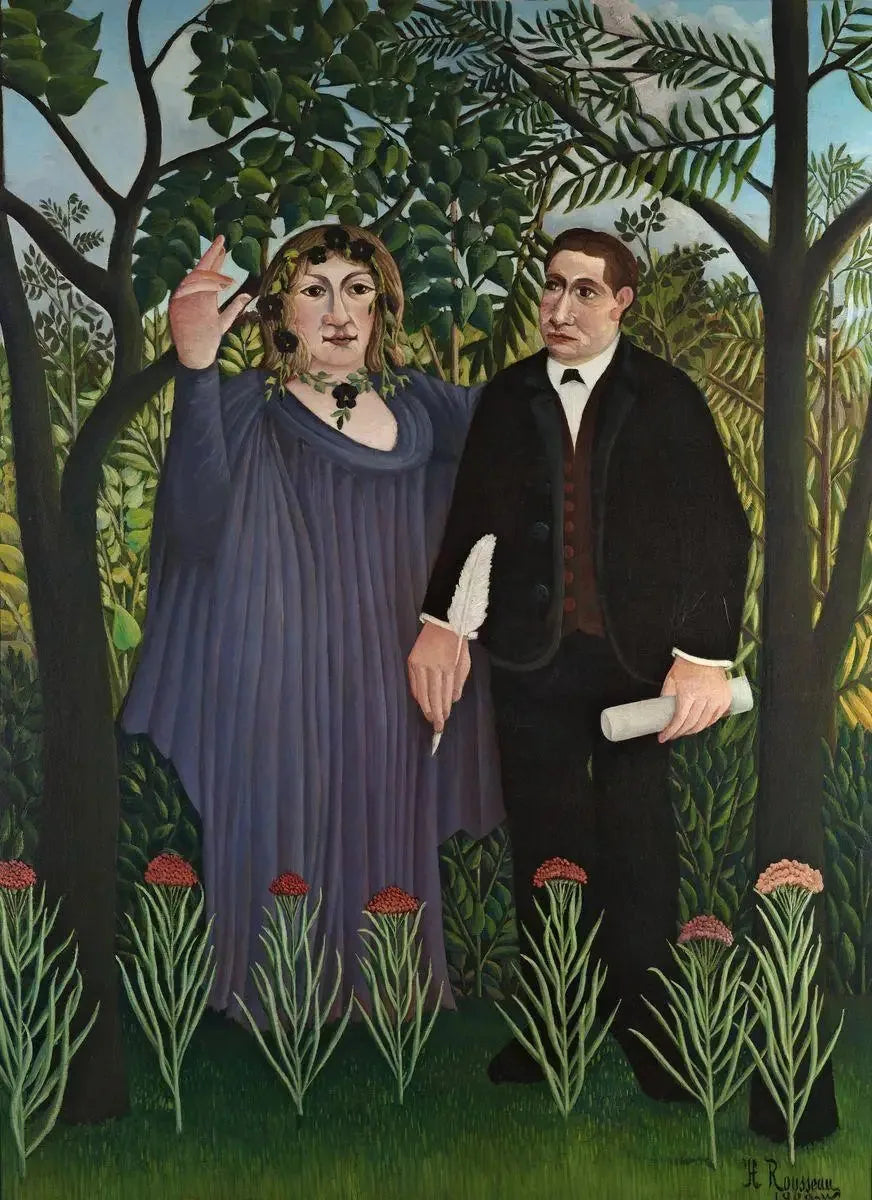 La Muse inspirant le poète - Henri Rousseau image 1 reproduction artisanale de tableau