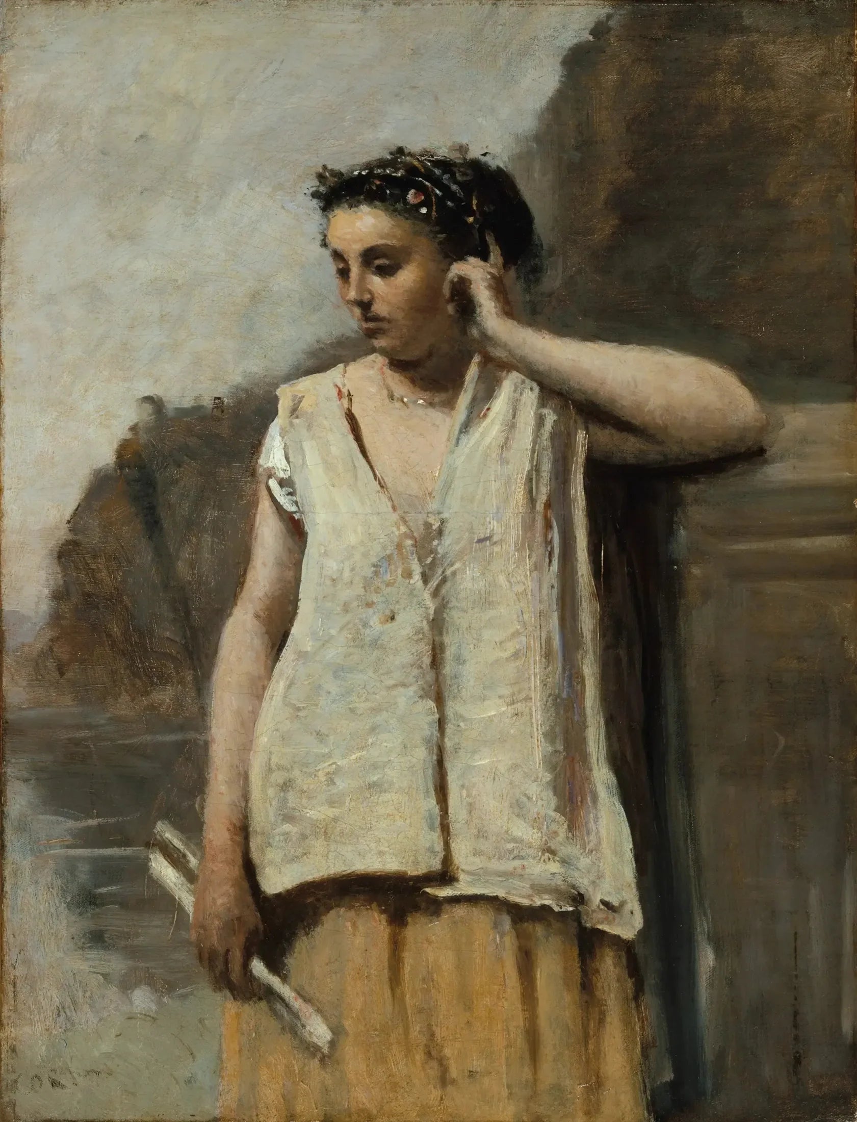 La Muse : L'Histoire - Jean-Baptiste Camille Corot image 1 reproduction artisanale de tableau