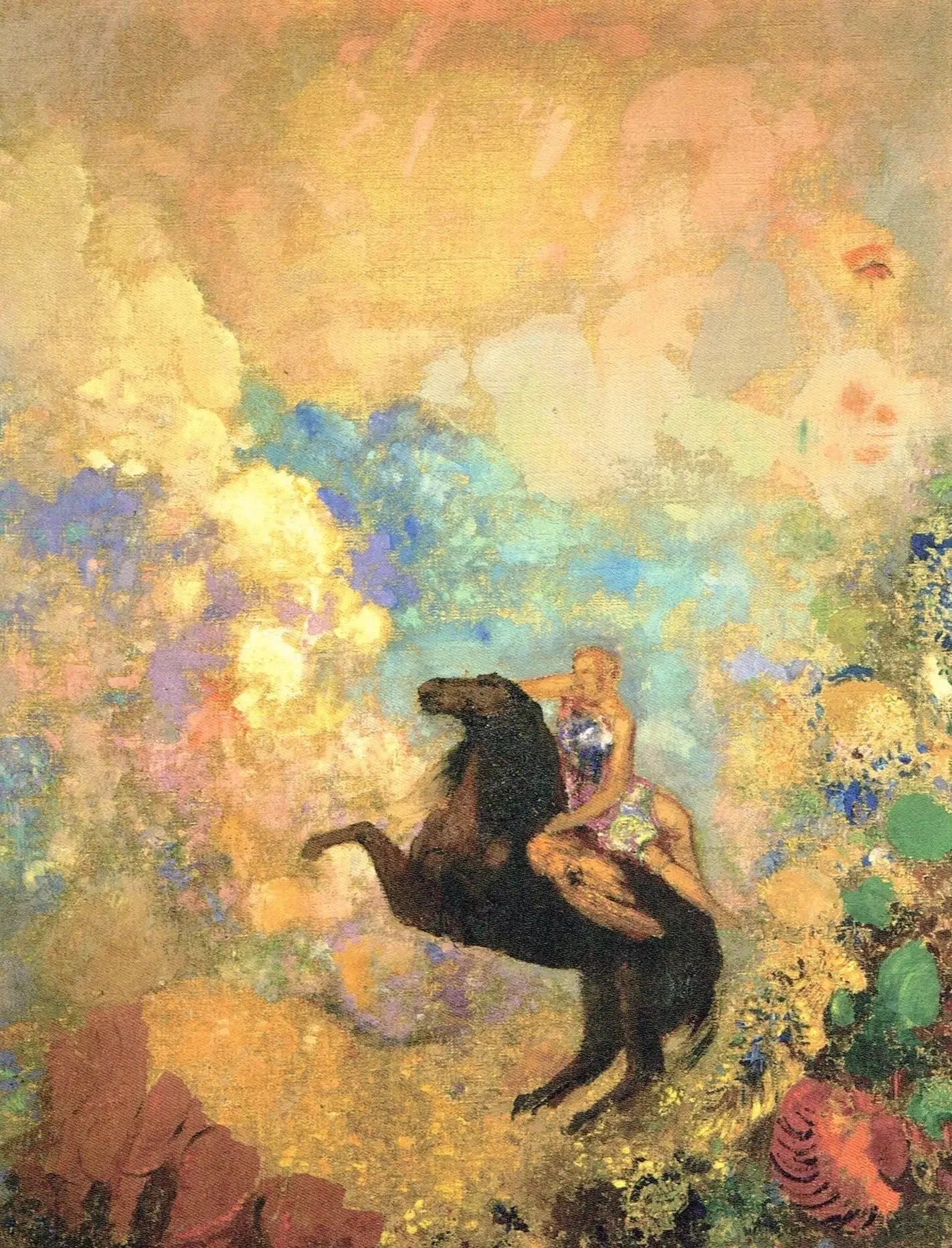 La Muse sur Pégase - Odilon Redon image 1 reproduction de peinture à l’huile