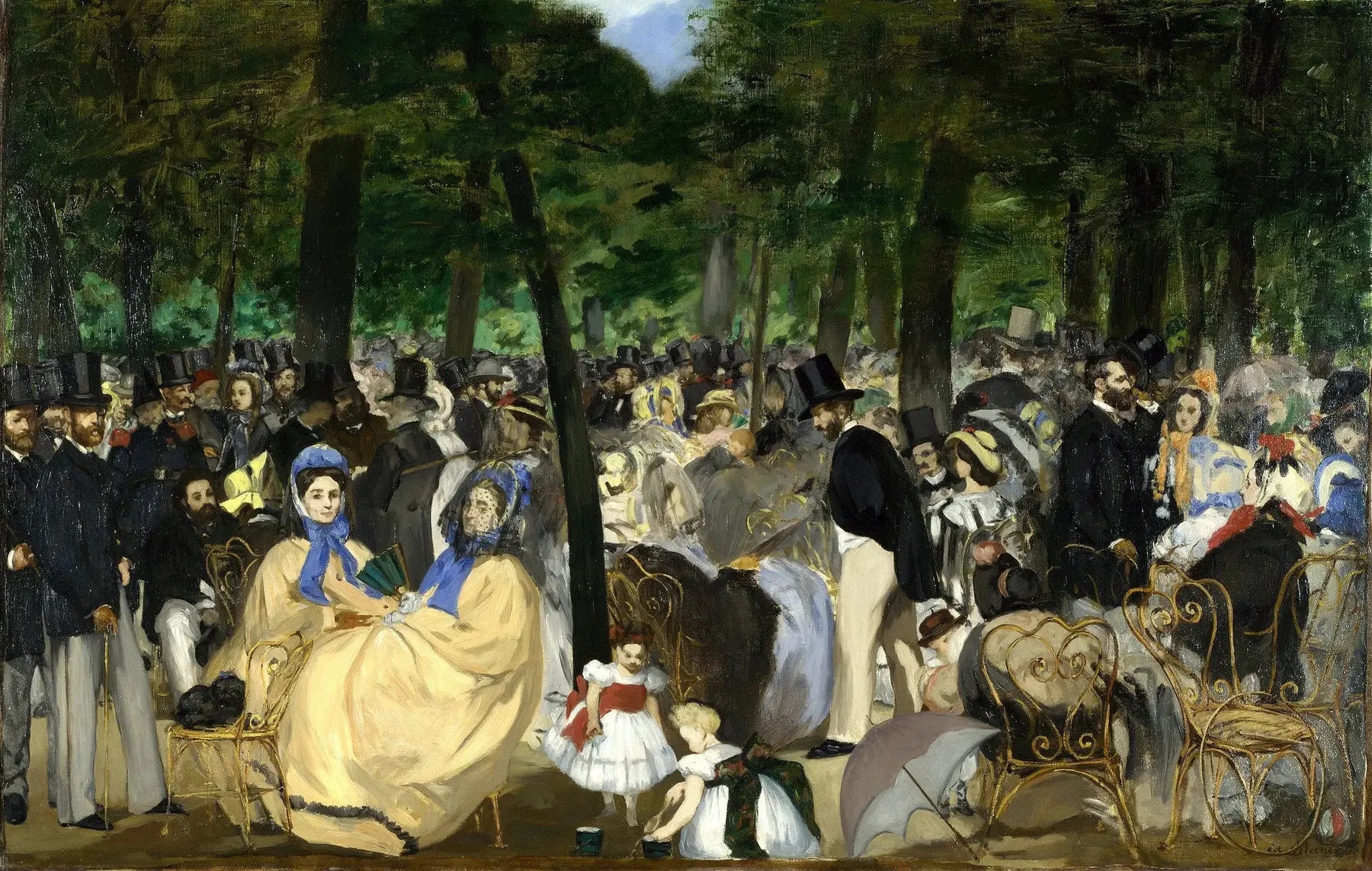 La Musique aux Tuileries - Édouard Manet image 1 reproduction de peinture à l’huile