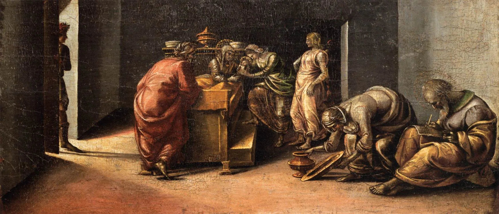 La Naissance de saint Jean Baptiste et l'imposition de son nom - Luca Signorelli image 1 reproduction de peinture à l’huile