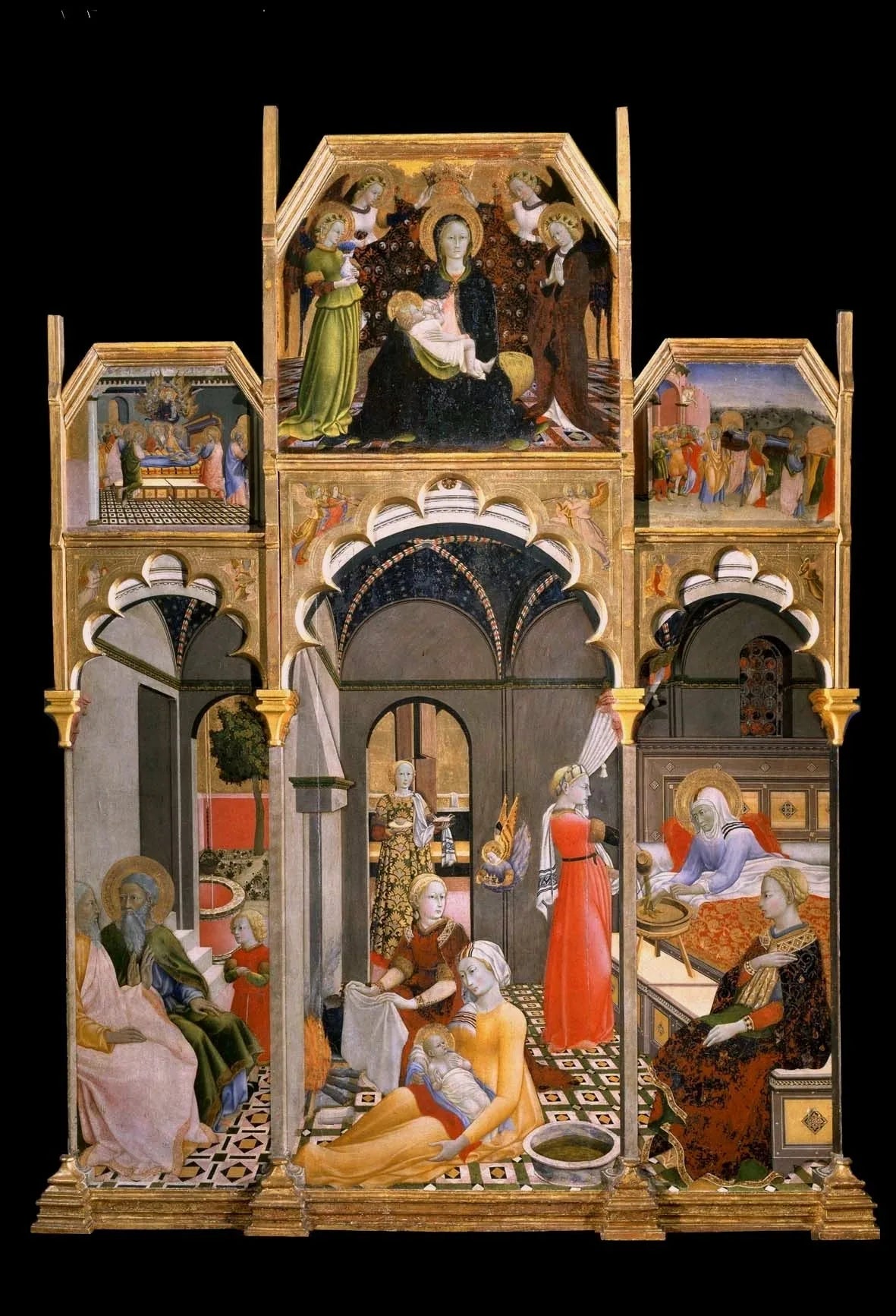 La Naissance de la Vierge et d'autres scènes de sa vie - Master of the Osservanza image 1 tableau peint à l’huile sur toile