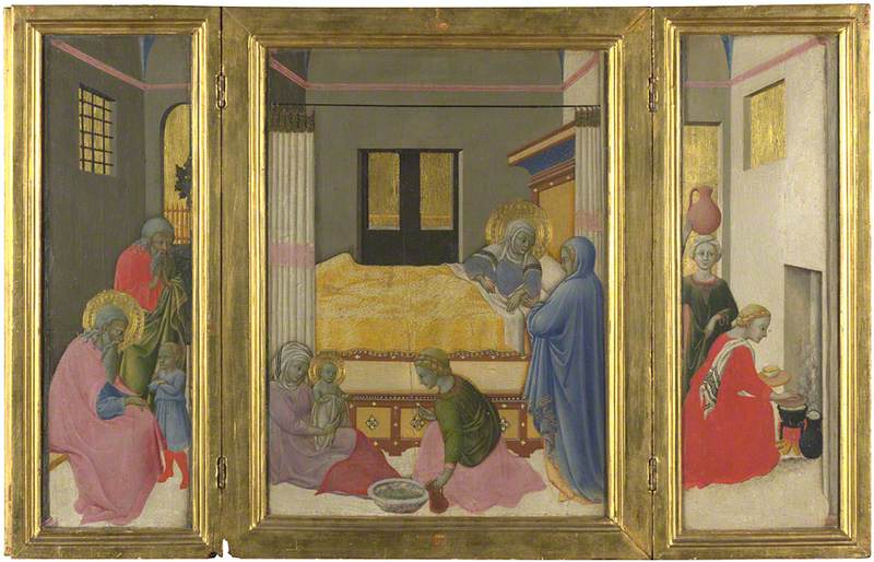 La Naissance de la Vierge - Master of the Osservanza image 1 copie de tableau peinte à la main