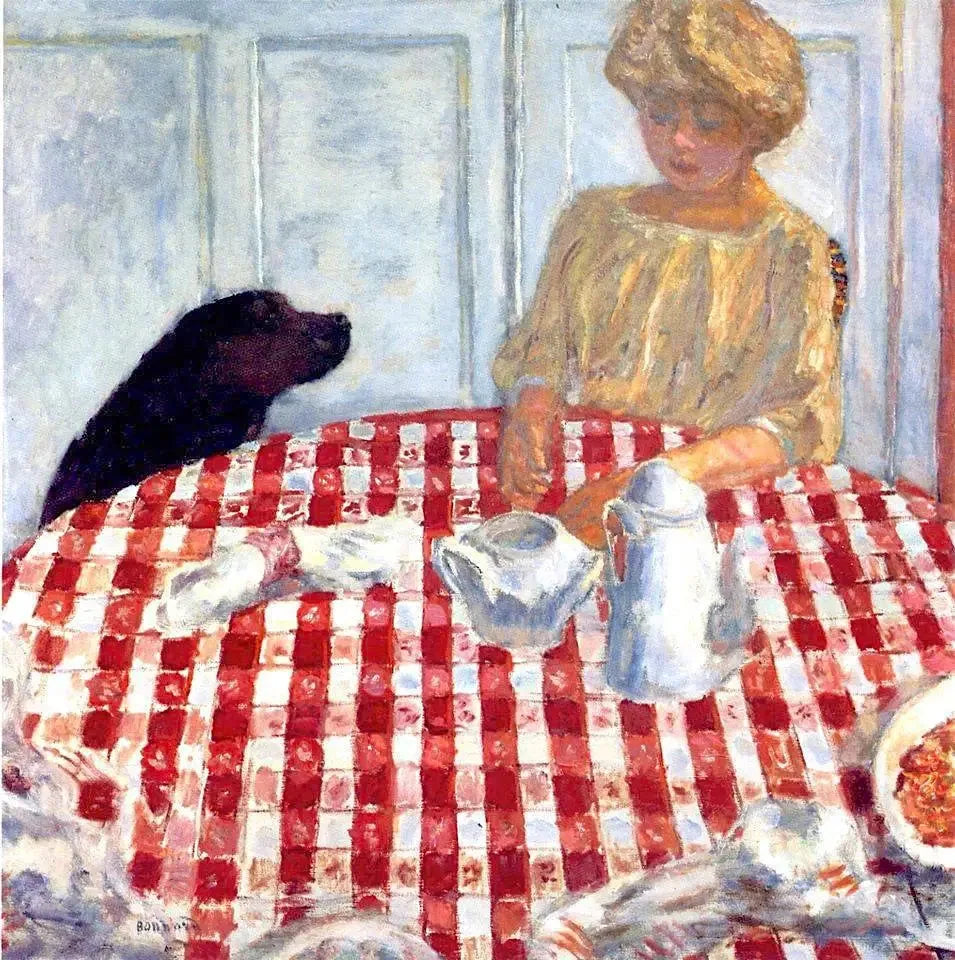 La Nappe à carreaux - Pierre Bonnard image 1 copie peinte à la main à l’huile