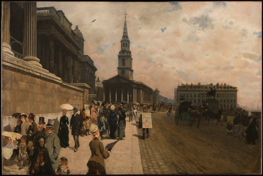 La National Gallery et l'église Saint Martin (Londres) - Giuseppe De Nittis