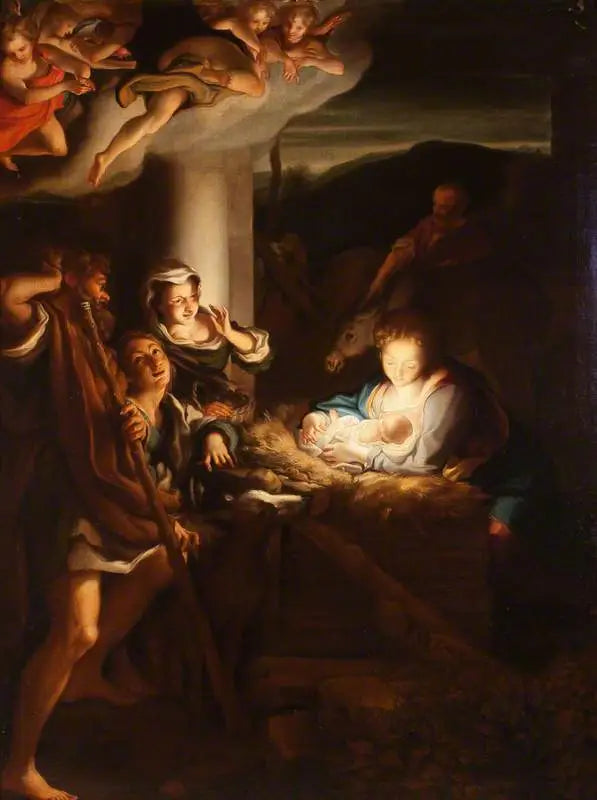 La Nativité - Antonio da Correggio image 1 copie peinte à la main à l’huile