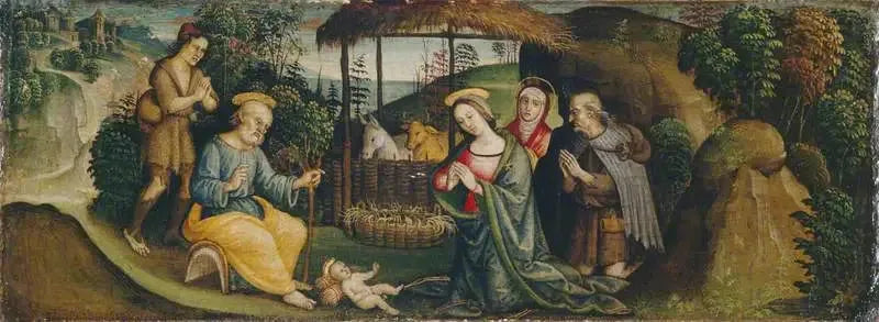 La Nativité avec sainte Brigitte - Pietro Perugino image 1 tableau peint à l’huile sur toile