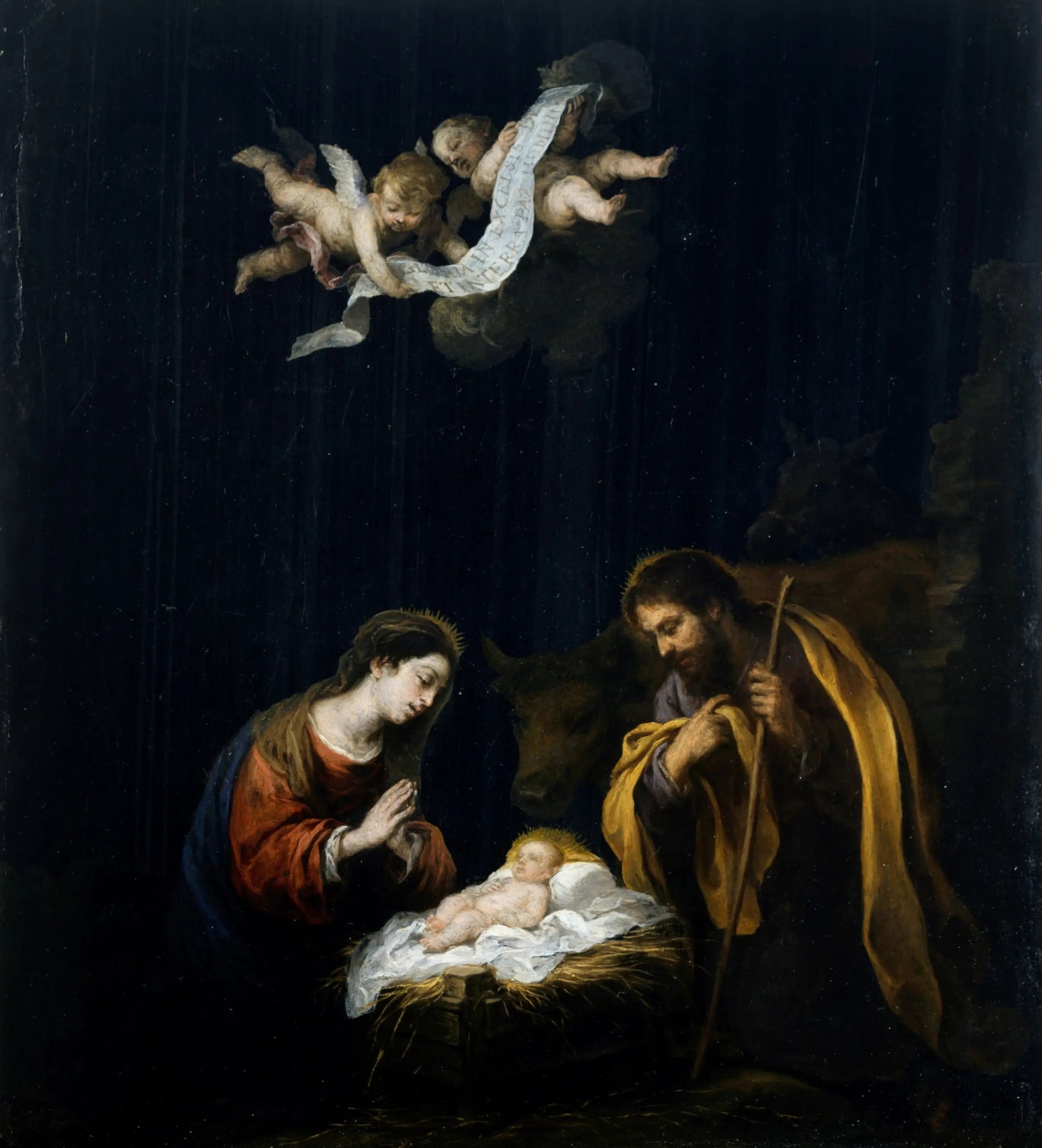 La Nativité - Bartolomé Esteban Murillo image 1 copie peinte à la main à l’huile