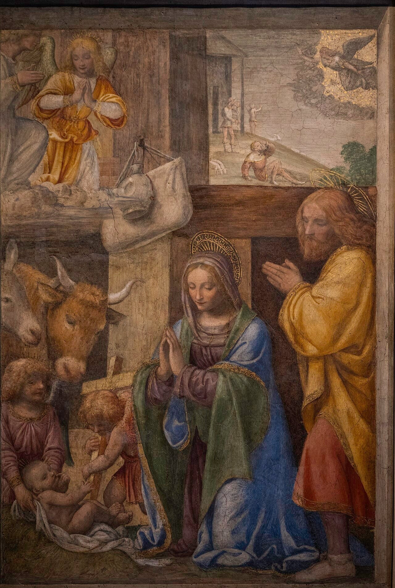 La Nativité et l'Annonce aux bergers - Bernardino Luini image 1 reproduction artisanale de tableau