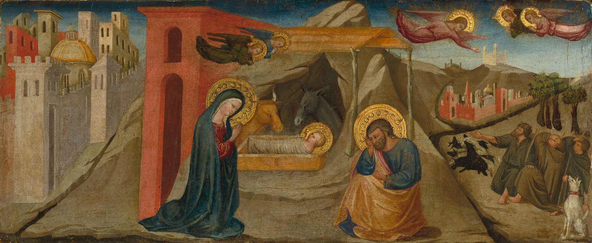 La Nativité et l'Annonciation aux bergers - Bicci di Lorenzo image 1 copie de tableau peinte à la main