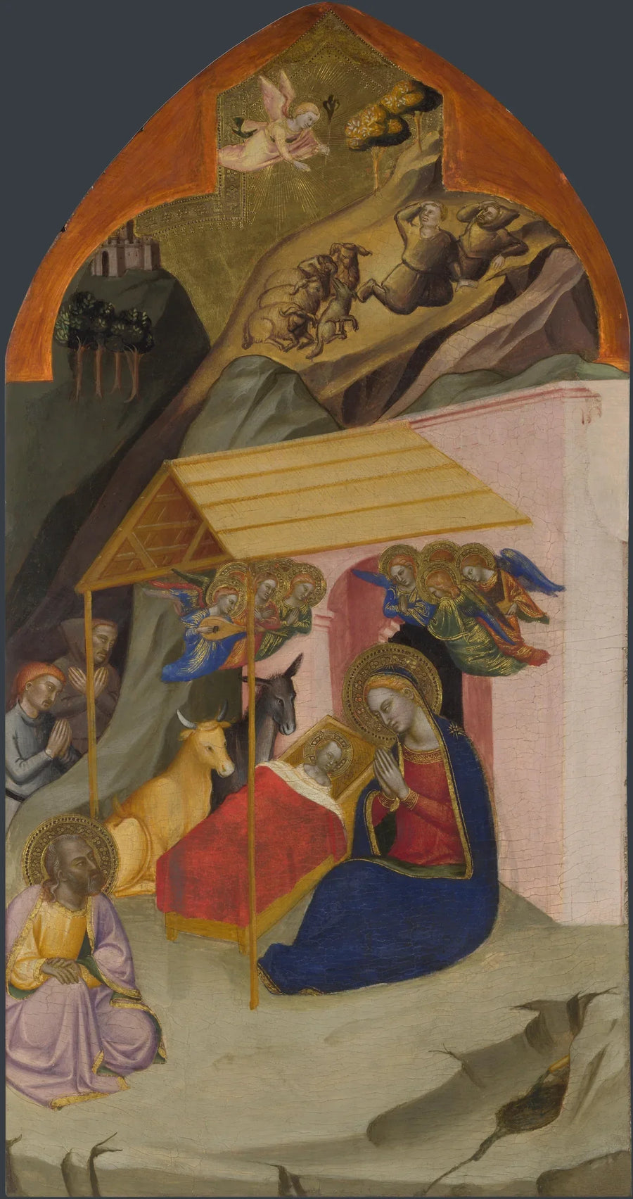 La Nativité et l'Annonciation aux bergers - Jacopo di Cione image 1 copie de tableau peinte à la main
