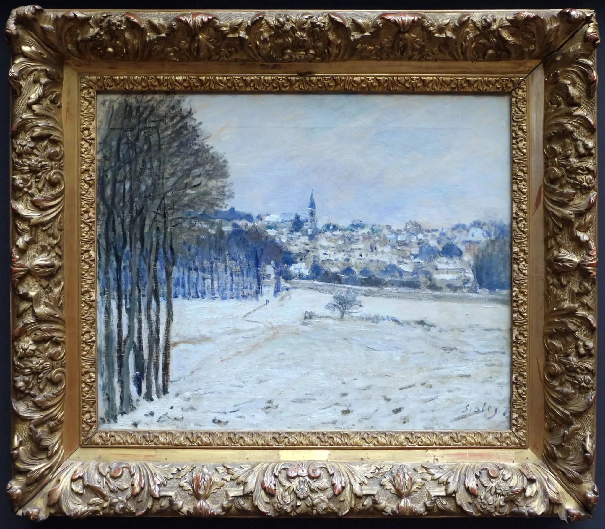 La Neige à Marly-le-Roi - Alfred Sisley image 1 copie de tableau peinte à la main