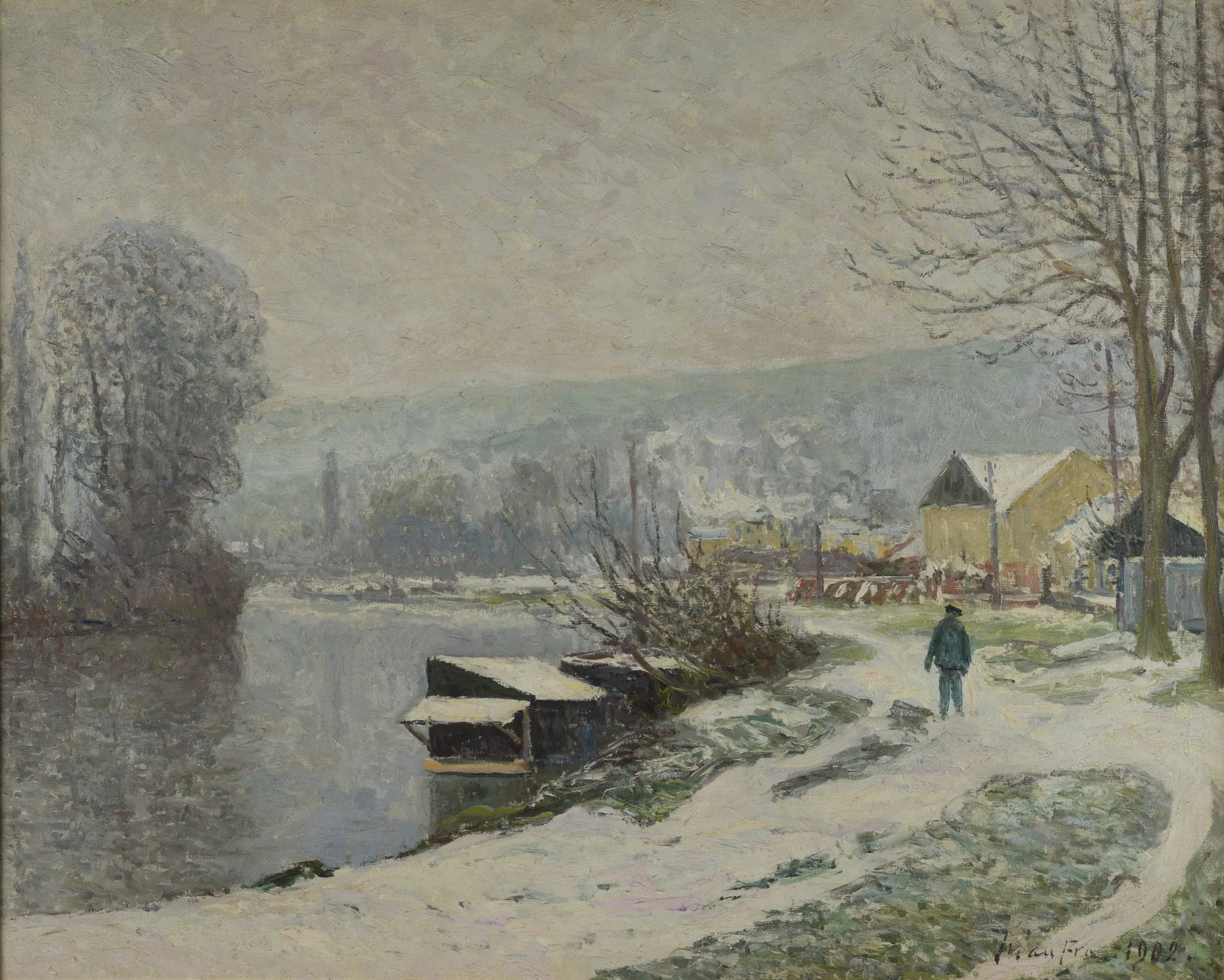 La neige à Port-Marly - Maxime Maufra image 1 copie de tableau peinte à la main