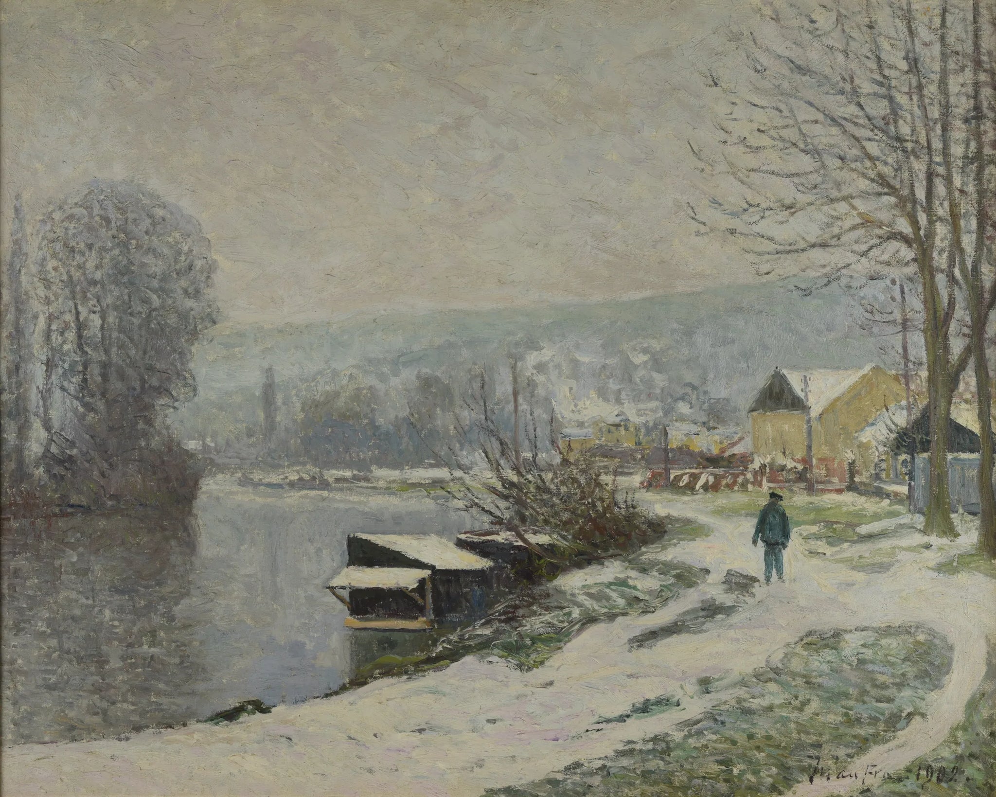 La neige à Port-Marly - Maxime Maufra image 1 copie de tableau peinte à la main