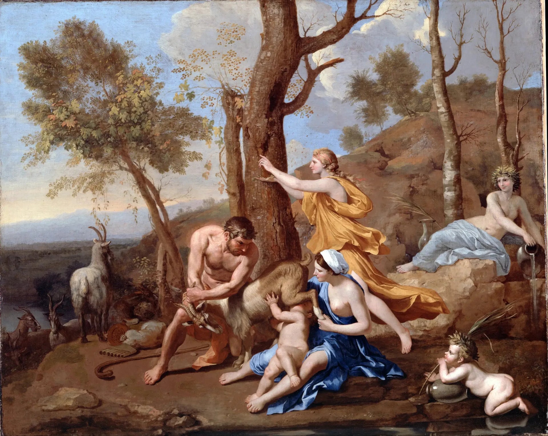 La Nourriture de Jupiter - Nicolas Poussin image 1 reproduction artisanale de tableau