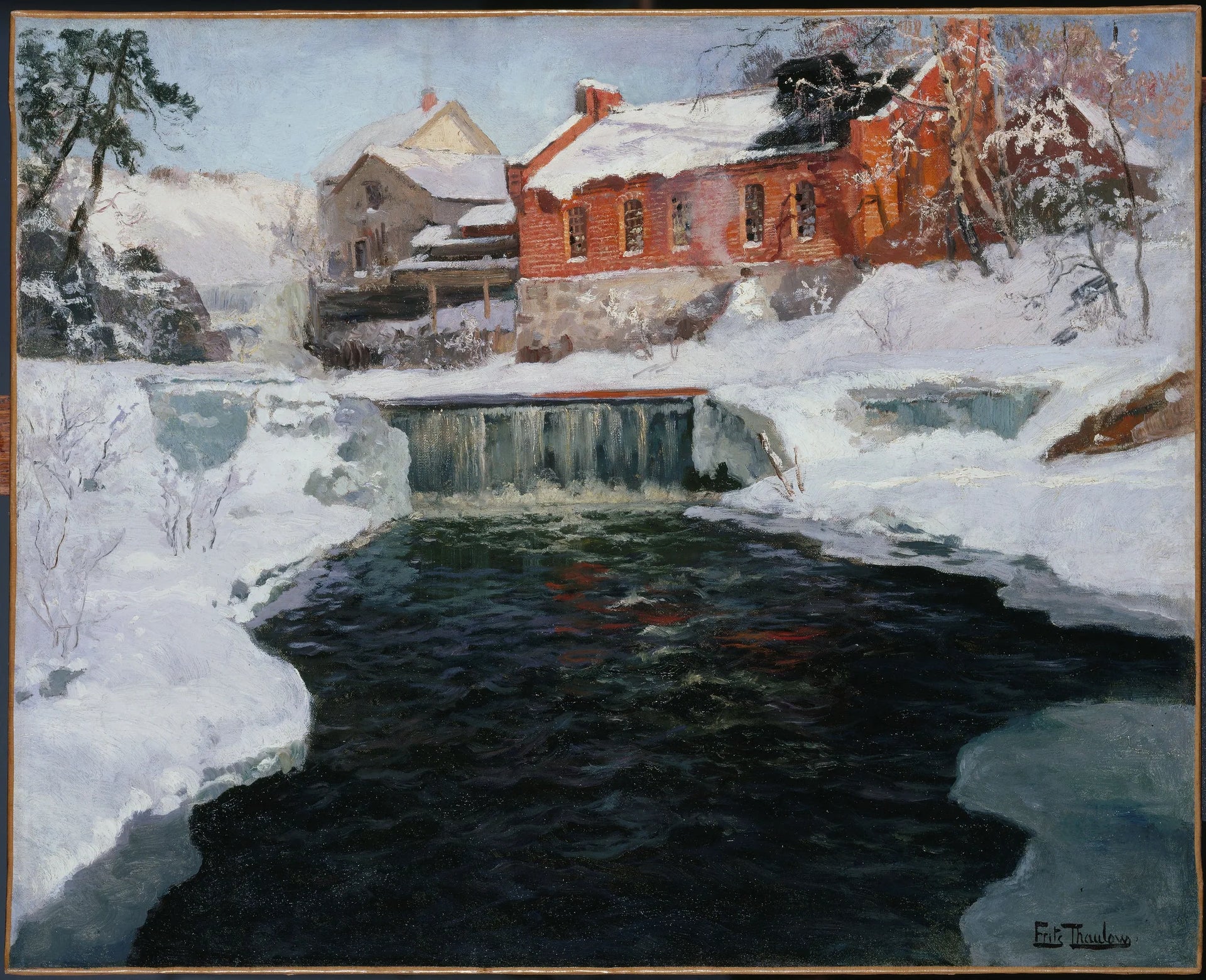 La nouvelle fabrique à Lillehammer - Frits Thaulow image 1 reproduction réalisée par Alpha Reproduction