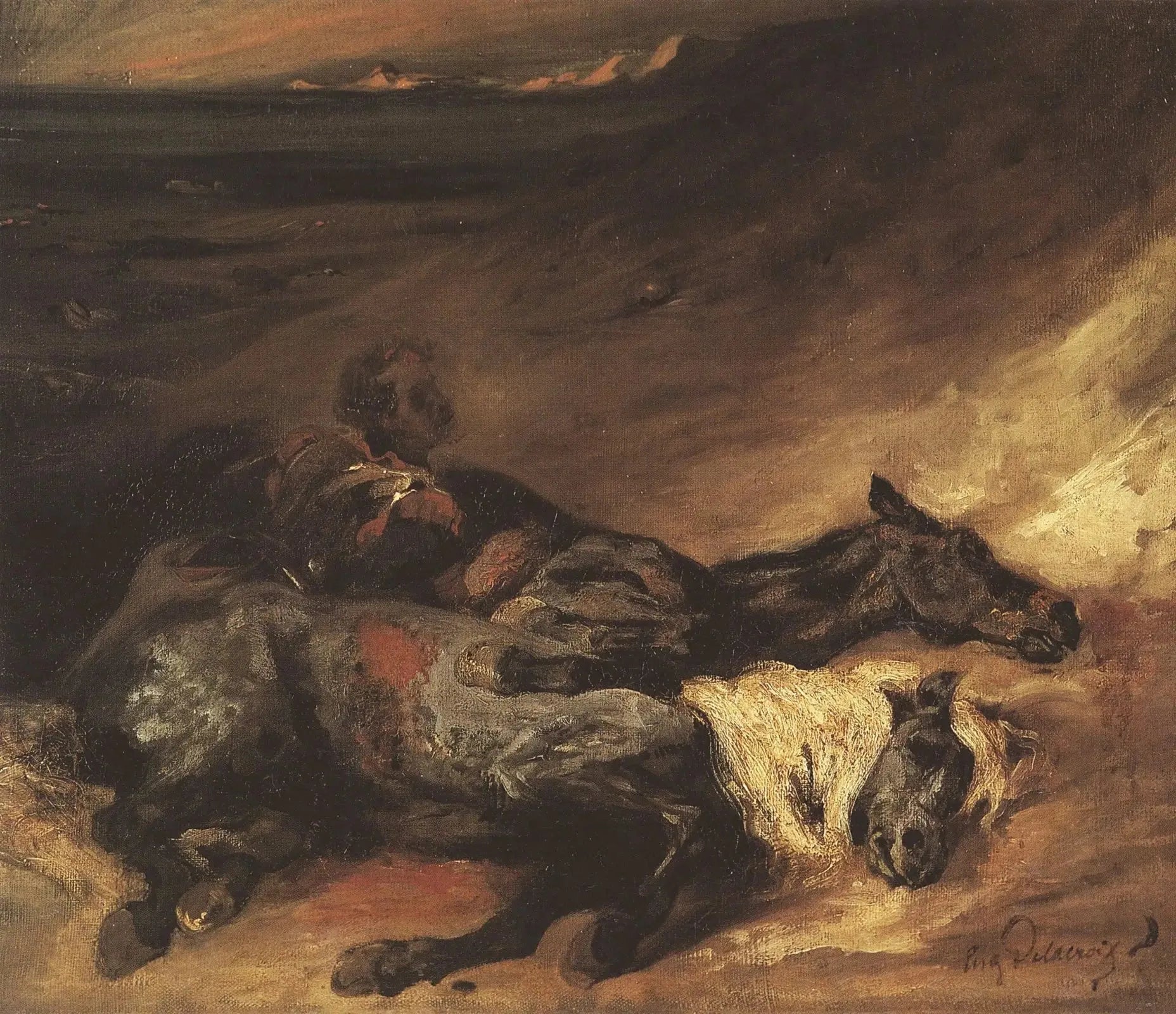 La nuit après la bataille de Waterloo - Eugène Delacroix image 1 reproduction réalisée par Alpha Reproduction