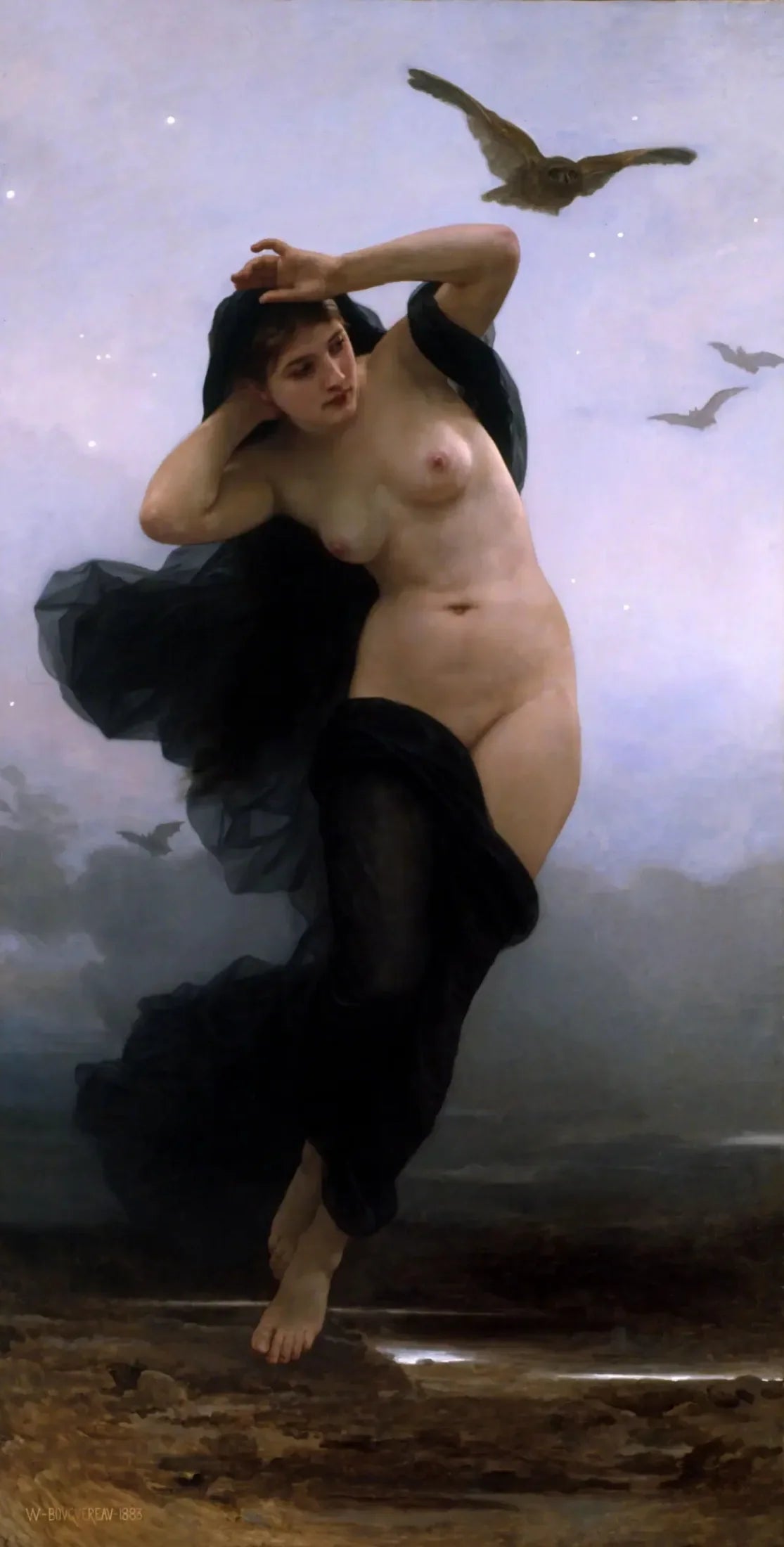 La Nuit - Bouguereau image 1 copie de tableau peinte à la main