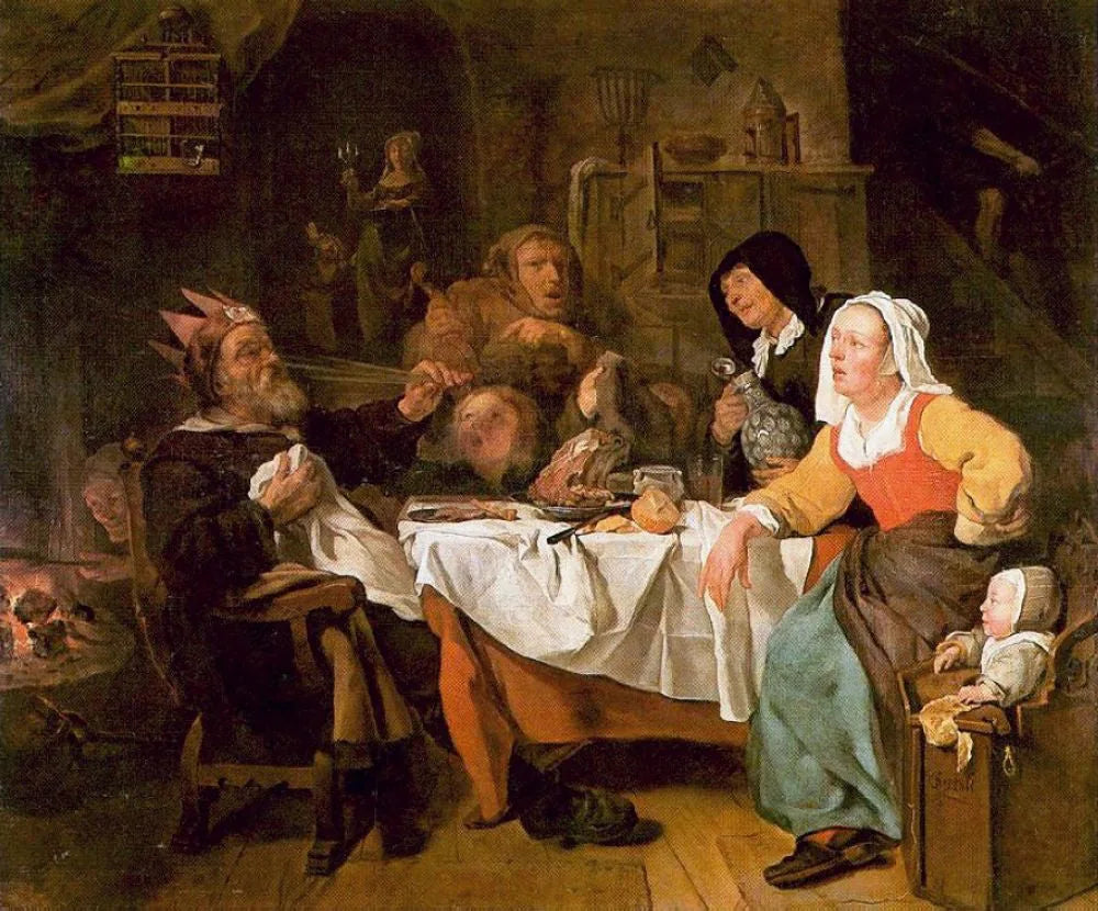 La Nuit des Rois - Gabriel Metsu image 1 copie peinte à la main à l’huile