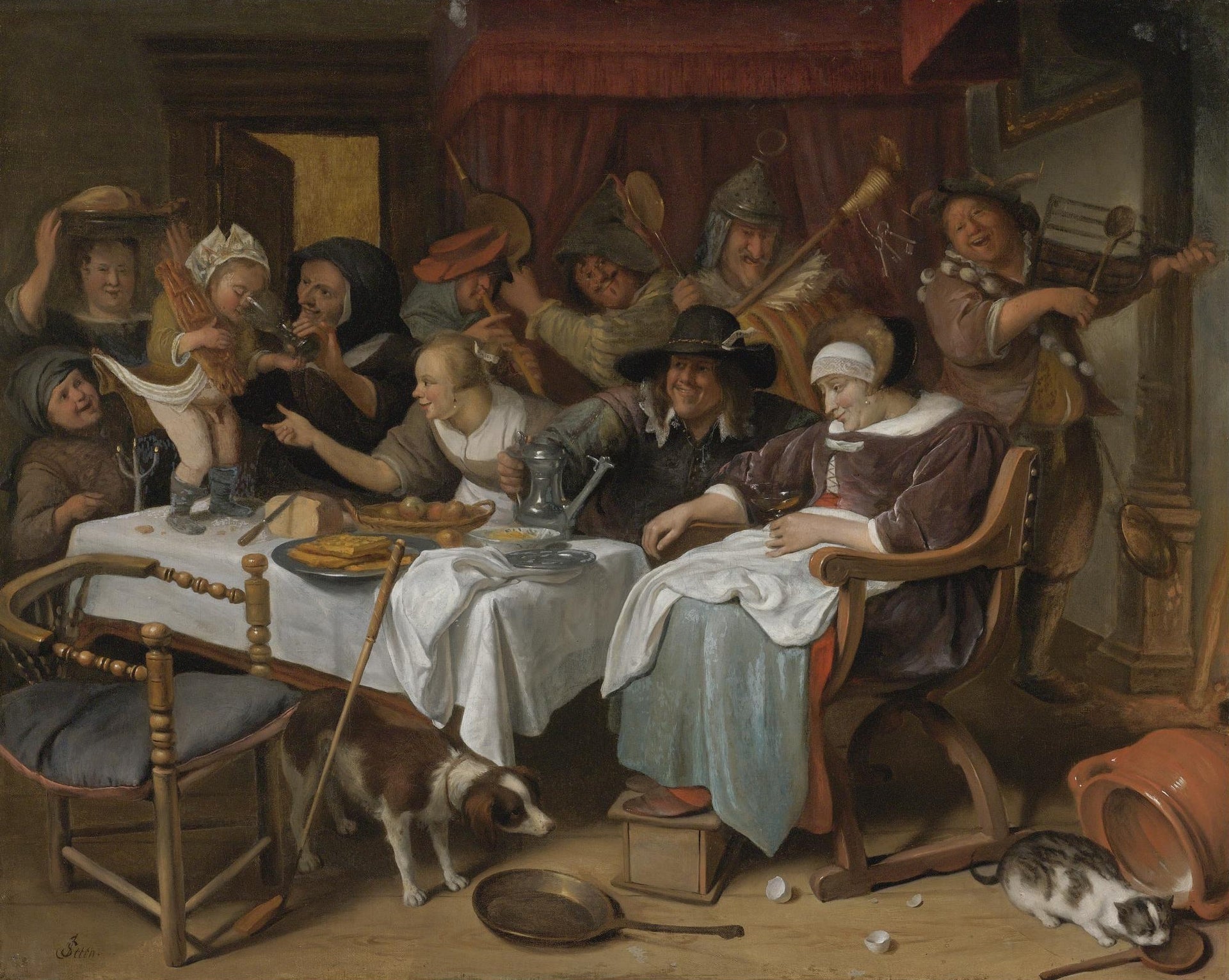 La Nuit des Rois - Jan Steen image 1 reproduction de peinture à l’huile
