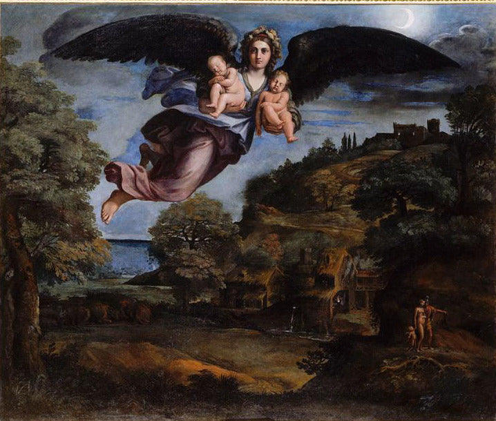 La Nuit portant le Sommeil et la Mort - Annibale Carracci image 1 tableau peint à l’huile sur toile