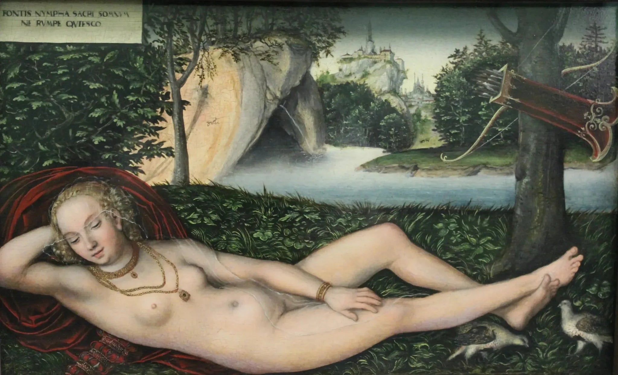 La Nymphe à la source - Lucas Cranach the Elder image 1 reproduction artisanale de tableau