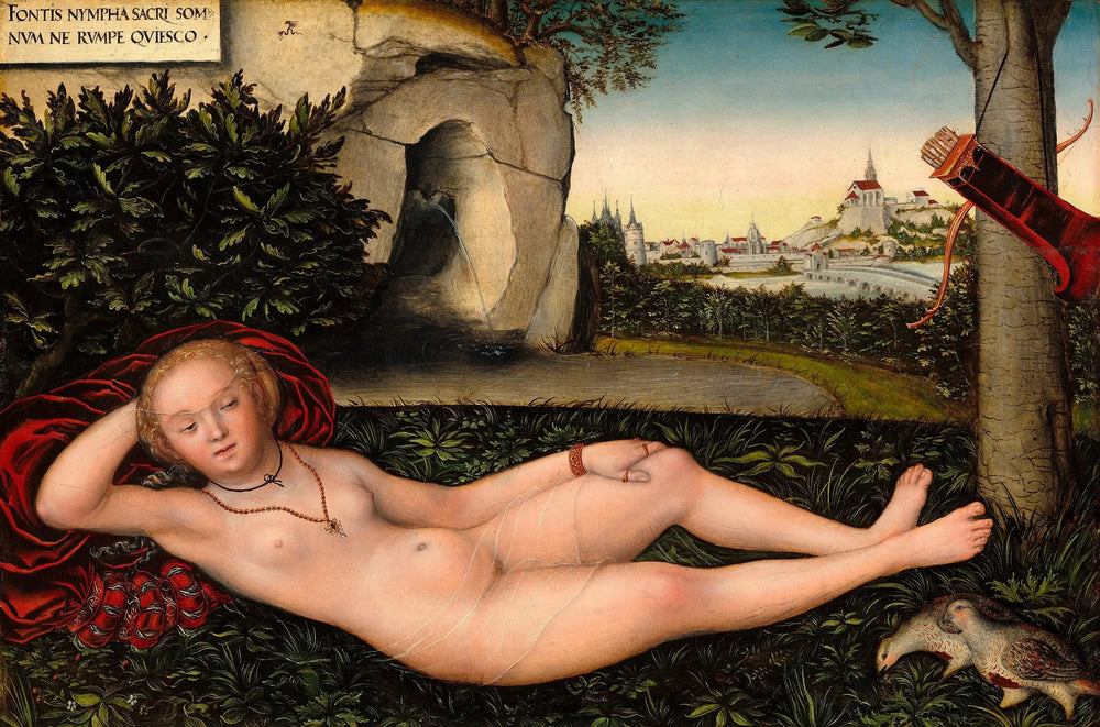 La Nymphe du Printemps - Lucas Cranach the Elder image 1 copie de tableau peinte à la main