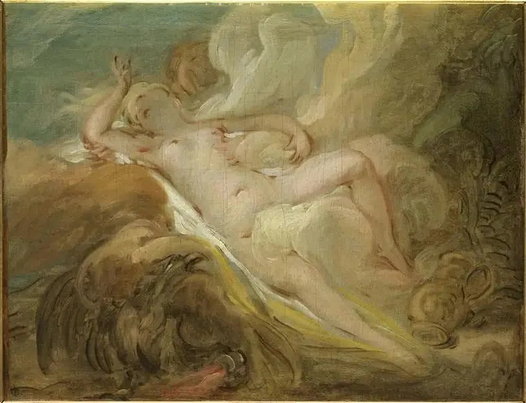 La nymphe Io et Jupiter - Jean-Honoré Fragonard image 1 copie de tableau peinte à la main
