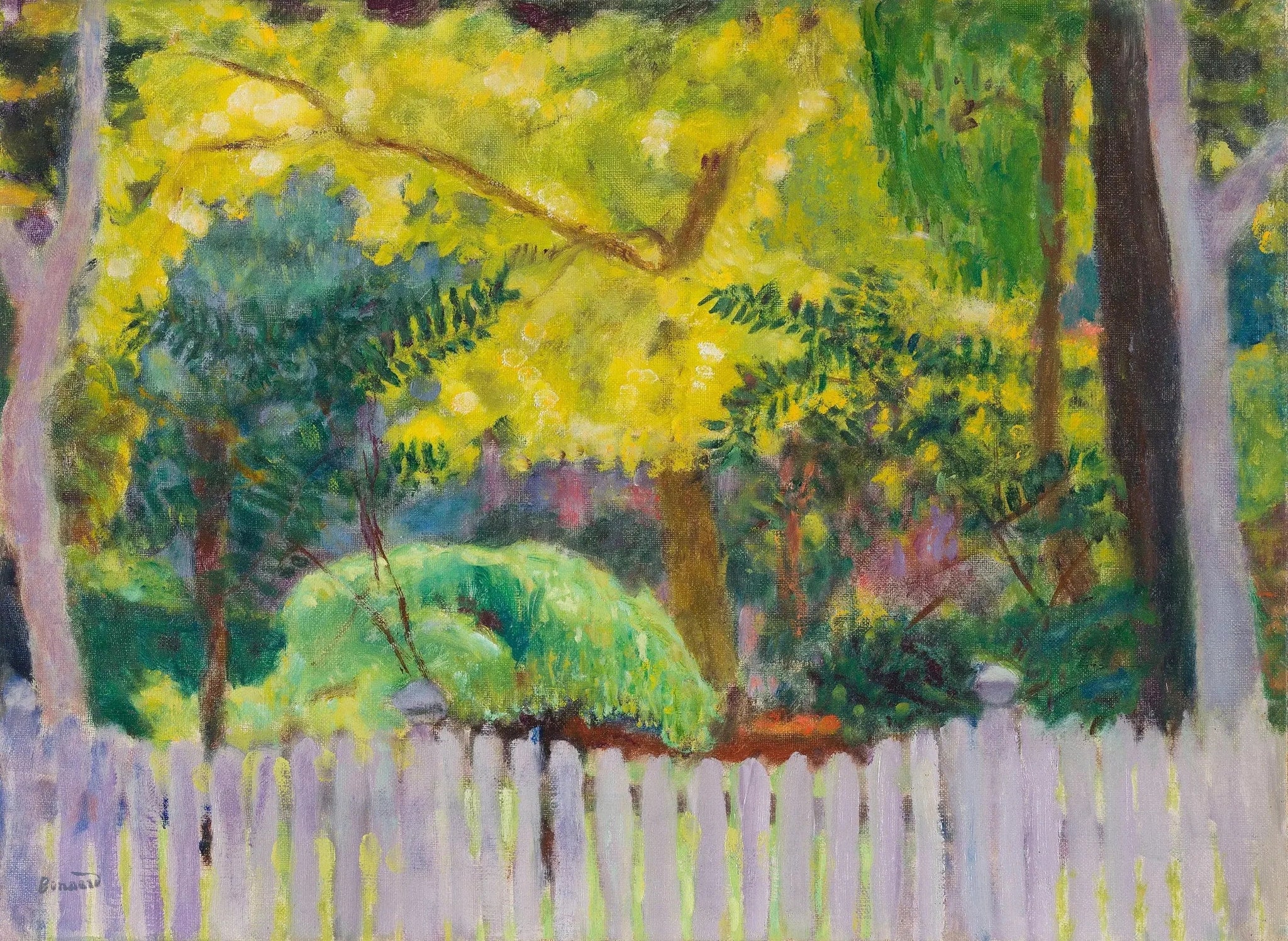 La palissade violette - Pierre Bonnard image 1 reproduction de peinture à l’huile
