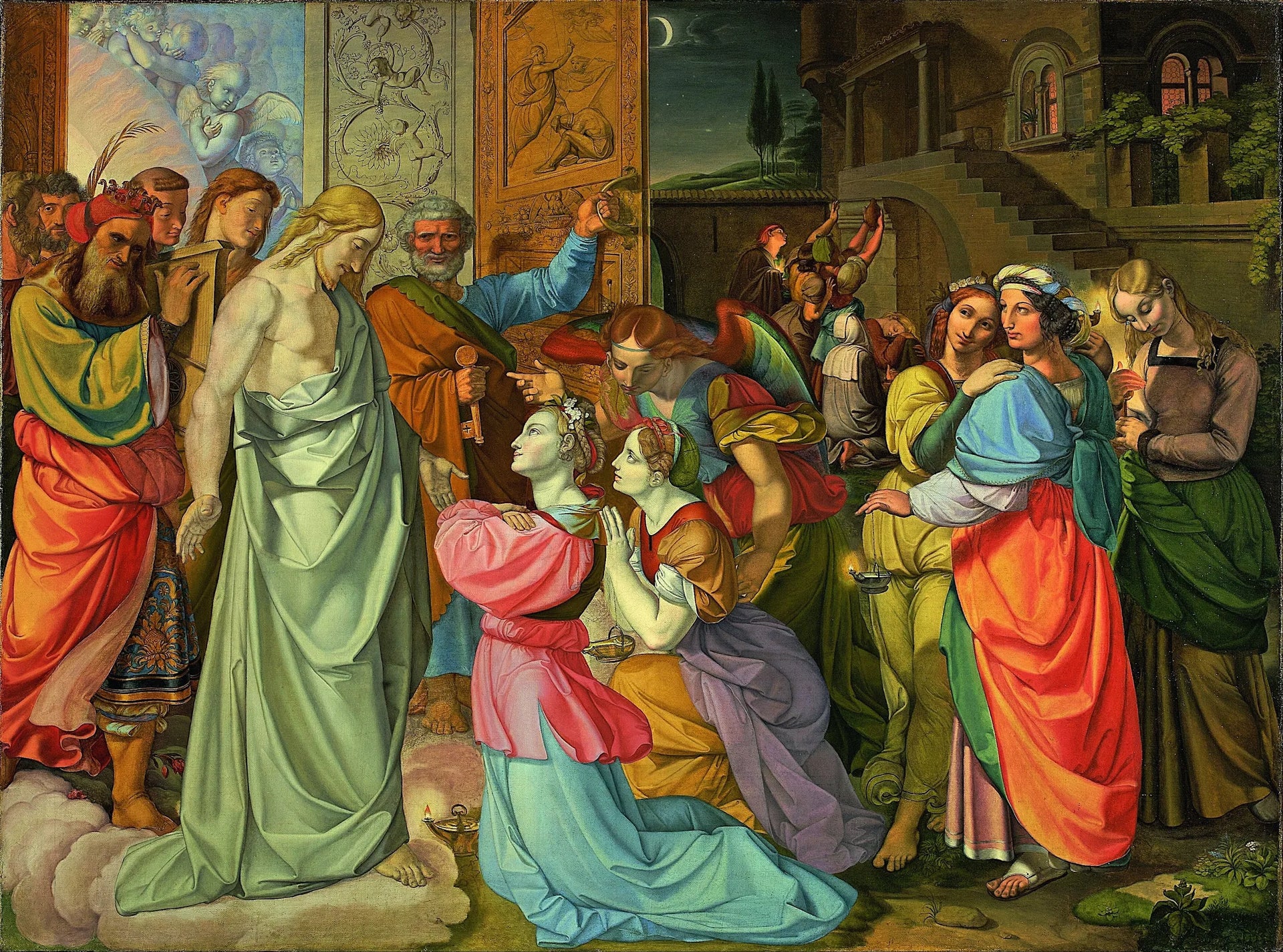 La parabole des vierges sages et folles (inachevée) - Peter von Cornelius image 1 copie de tableau peinte à la main