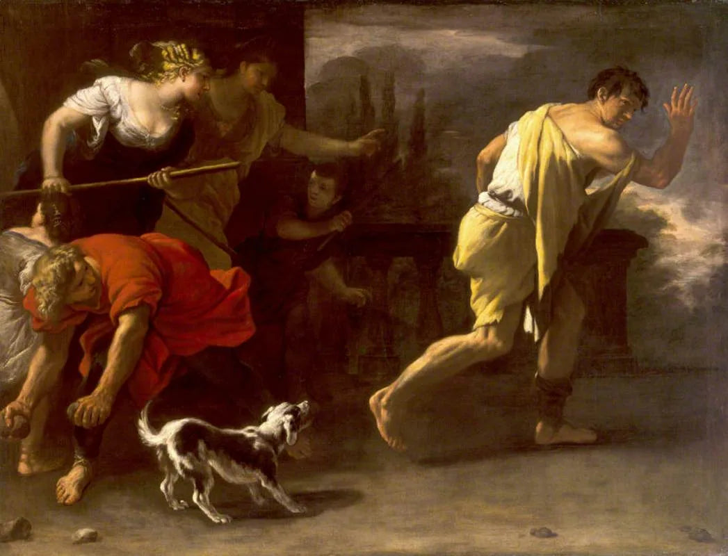 La parabole du fils prodigue : chassé par ses anciens compagnons - Luca Giordano image 1 reproduction de peinture à l’huile