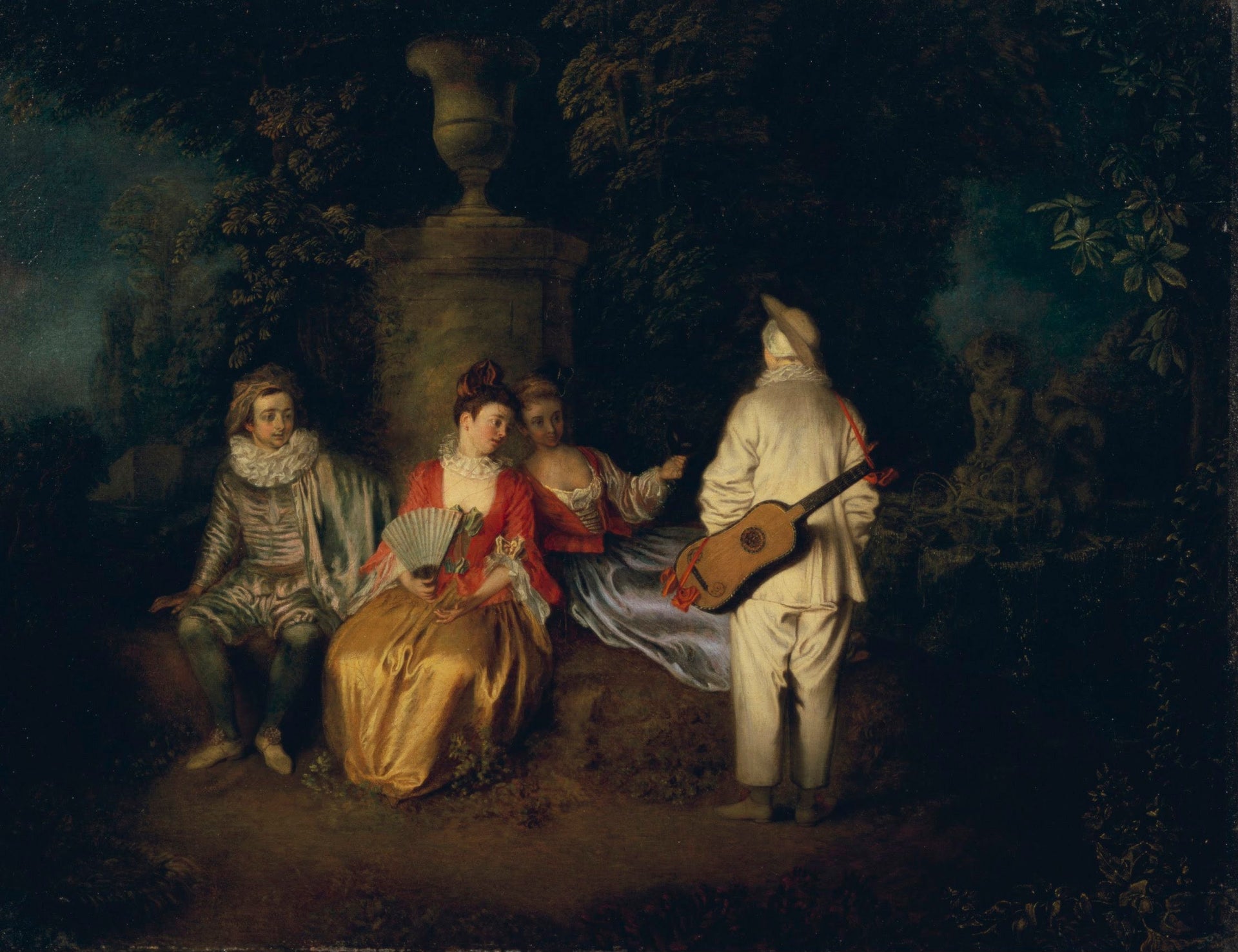 La partie carrée - Antoine Watteau image 1 reproduction artisanale de tableau
