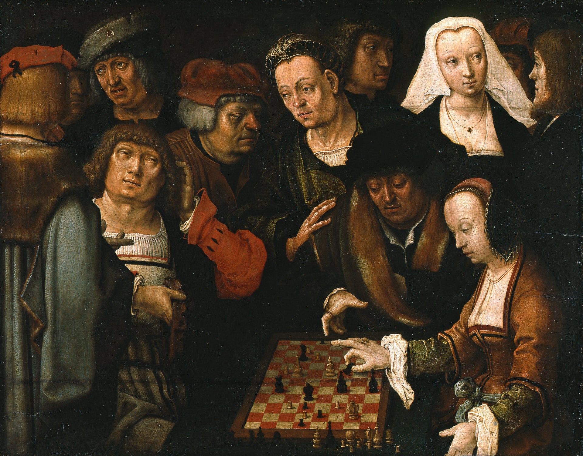 La Partie d'échecs - Lucas van Leyden image 1 reproduction de peinture à l’huile