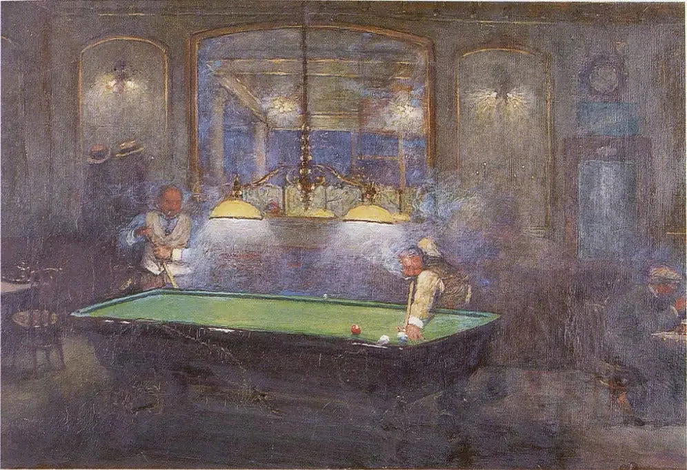 La Partie de billard - Jean Béraud image 1 reproduction de peinture à l’huile