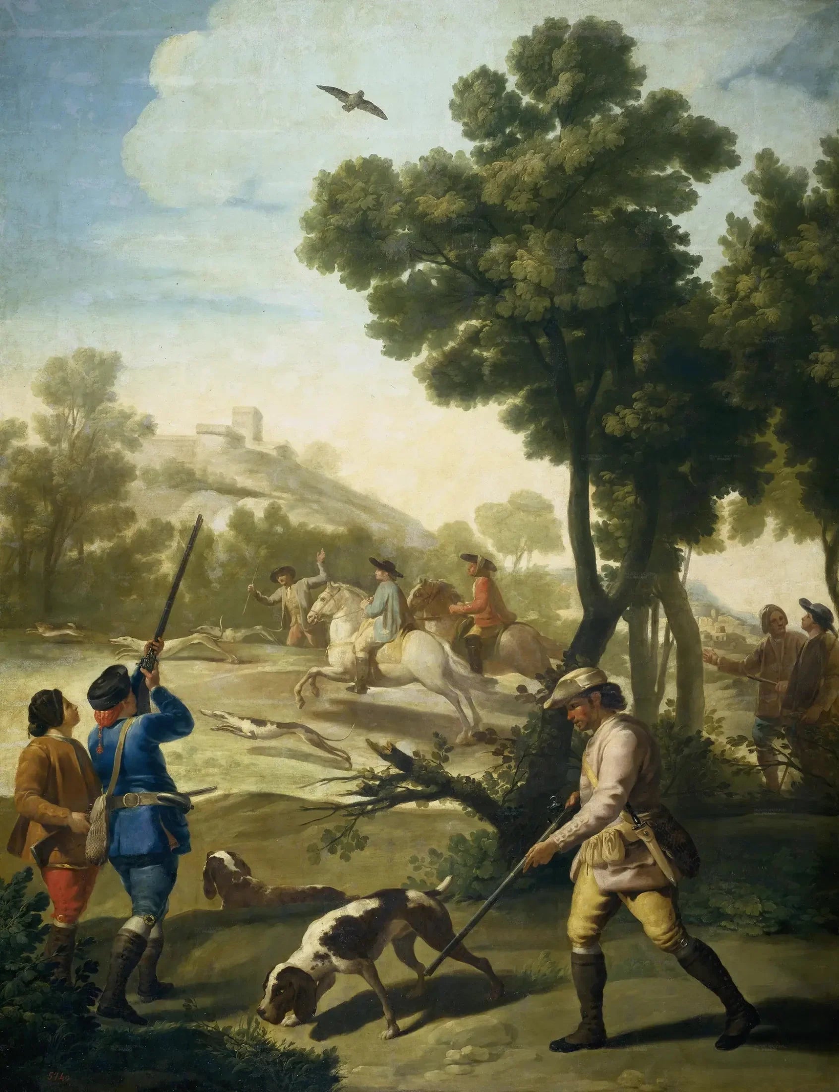 La Partie de chasse - Francisco de Goya image 1 reproduction artisanale de tableau