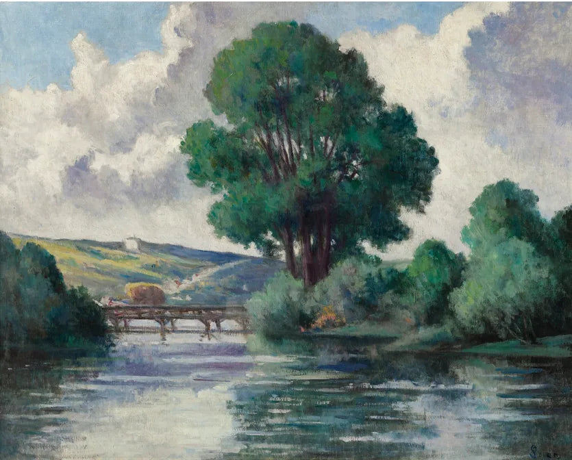 La passerelle d'Herville - Maximilien Luce image 1 copie peinte à la main à l’huile