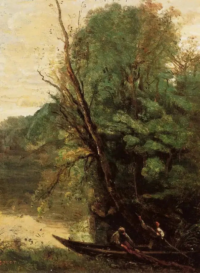La pêche à l’épervier - Jean-Baptiste Camille Corot image 1 reproduction d’œuvre d’art à l’huile