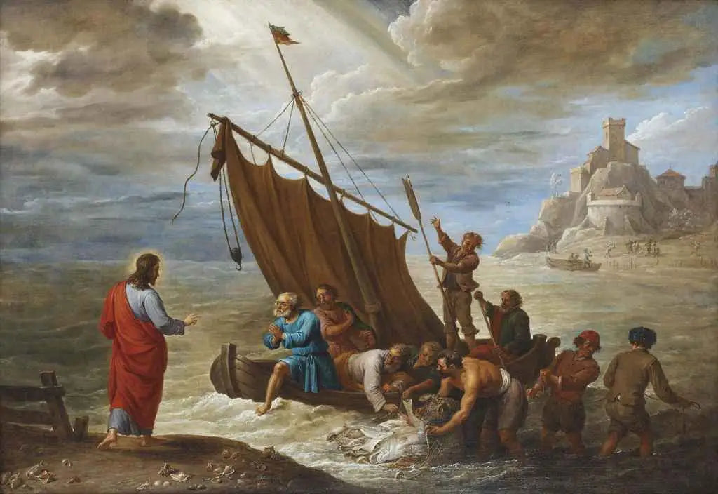 La pêche miraculeuse - David Teniers le Jeune image 1 reproduction artisanale de tableau