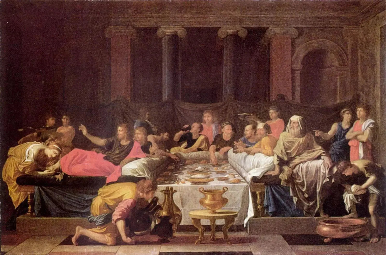 La Pénitence ou Le Repas chez Simon - Nicolas Poussin image 1 tableau peint à l’huile sur toile