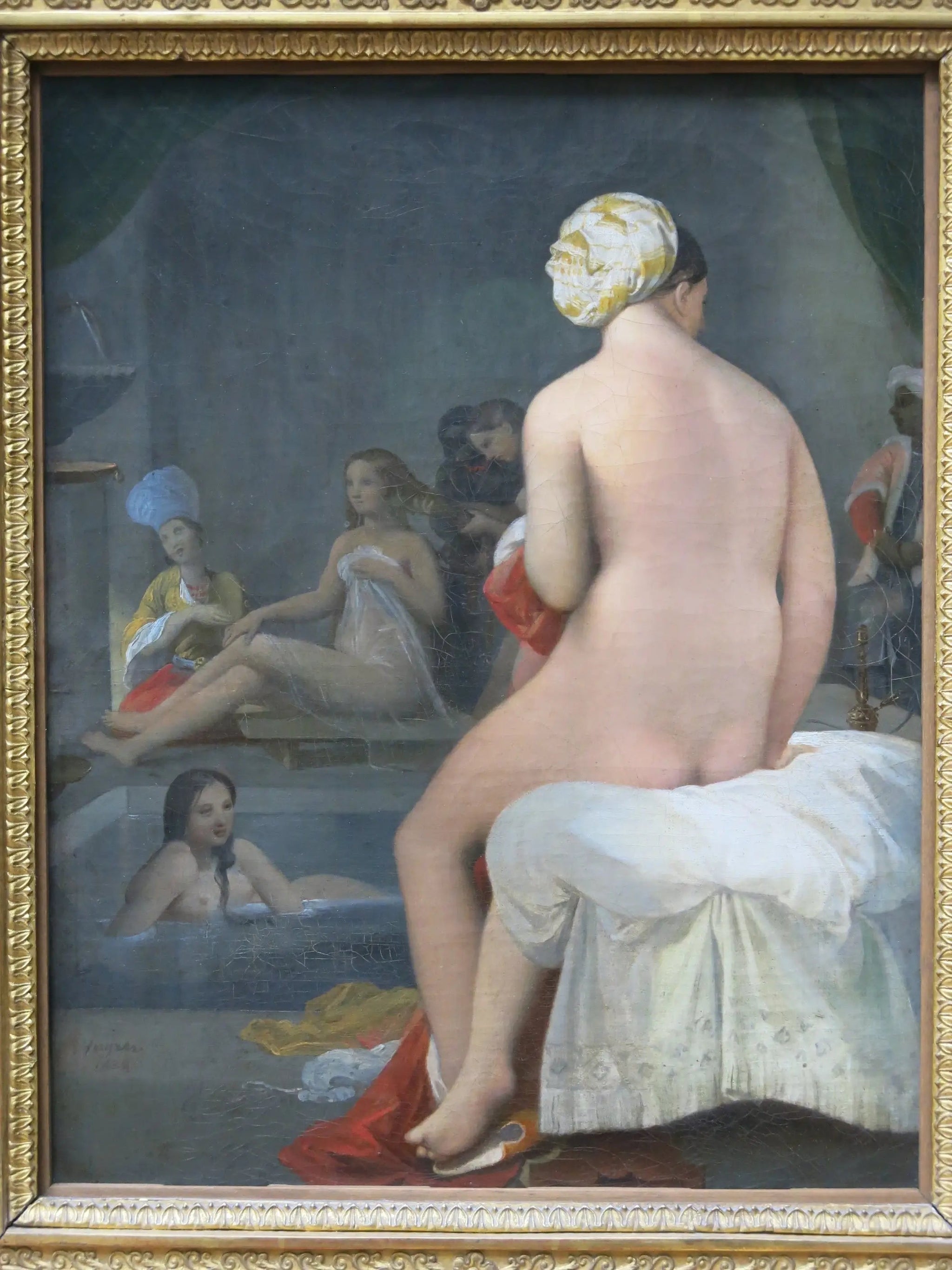 La Petite Baigneuse ; Intérieur du harem - Jean-Auguste-Dominique Ingres image 1 copie peinte à la main à l’huile