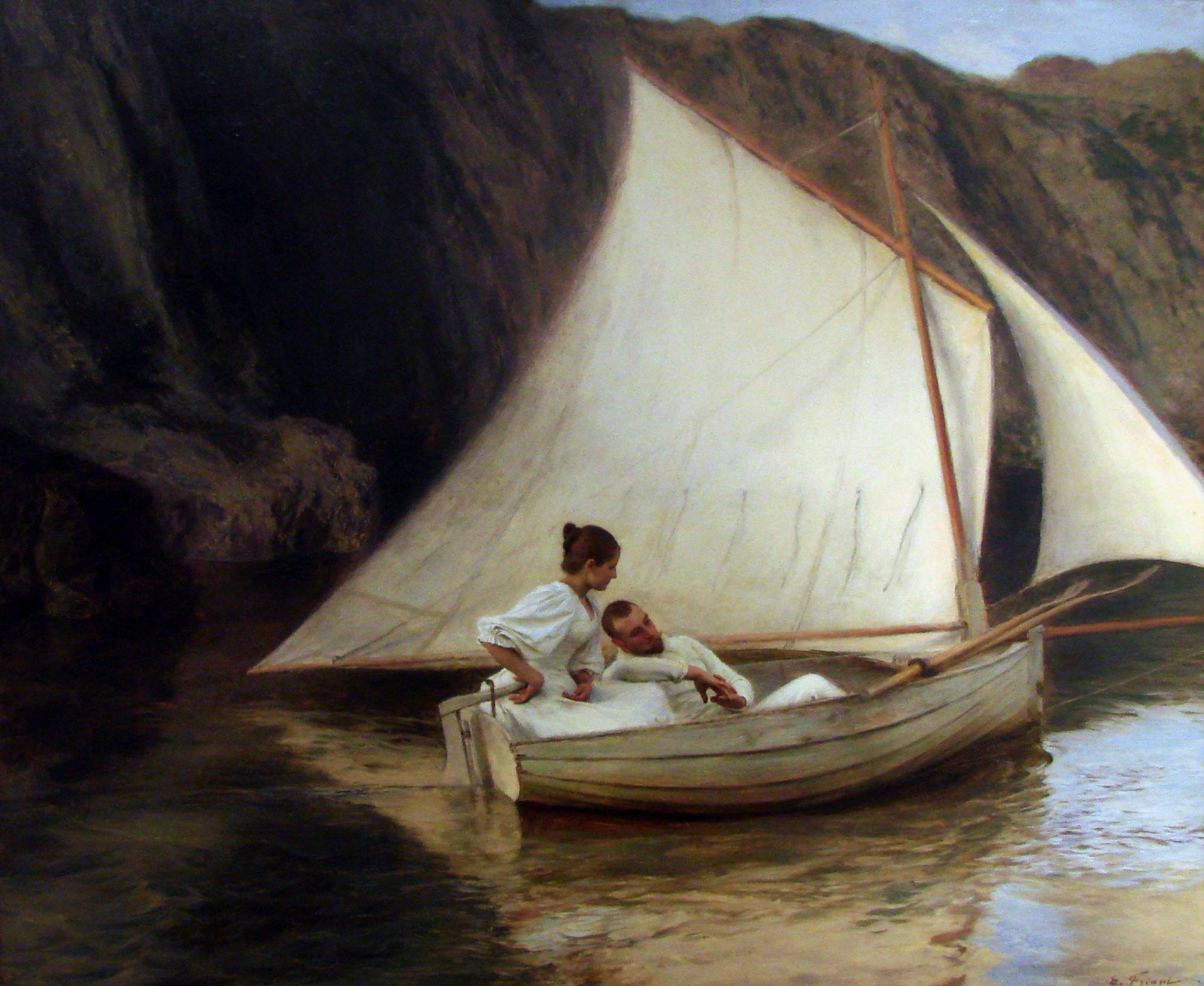La Petite barque - Émile Friant image 1 reproduction de peinture à l’huile